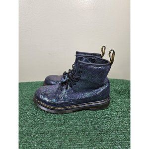 Dr Martens 1460 J Iridescent Youth Lace Up Side Zip Combat Boots Shoes Size 3
